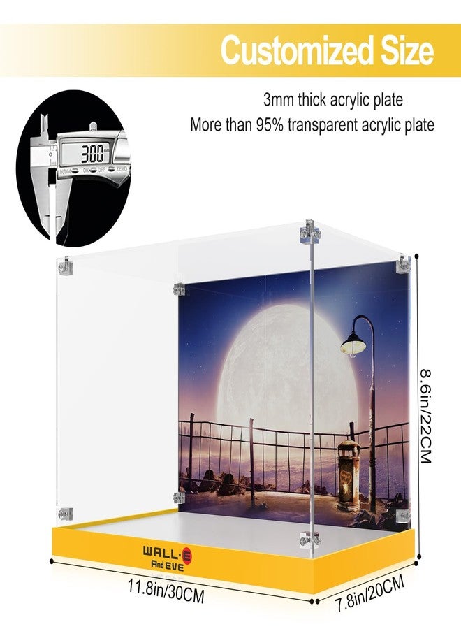 NAOCARD Acrylic Display Case for Lego 43279 Wall-E & EVE Building Set, High-Transparency Acrylic Box with UV Printed Background, Dustproof Storage Box for Collectibles, Ideal Gifts（Model Not Included - Image 2